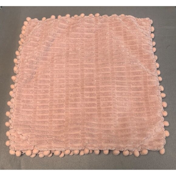Pink Pom Pom Chenille Textured Pillow Cover 18"x18" Soft & Cozy set of 2 - Picture 9 of 12